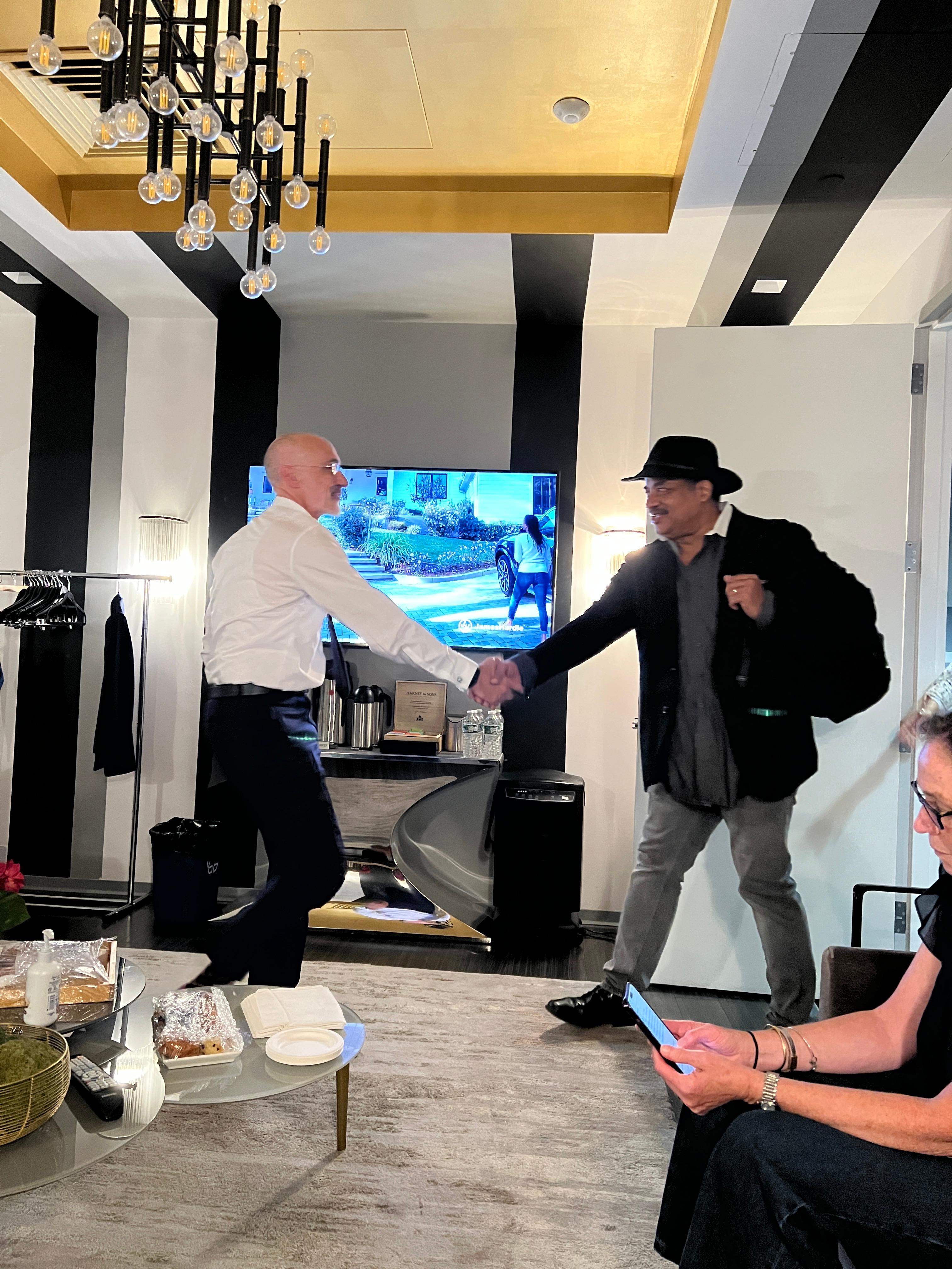 Arthur meets Neil deGrasse Tyson backstage at CBS Morning